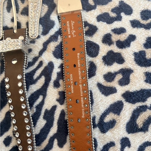Blazin Roxx Tan Leather Belt with Silver Accents - Picture 3 of 6